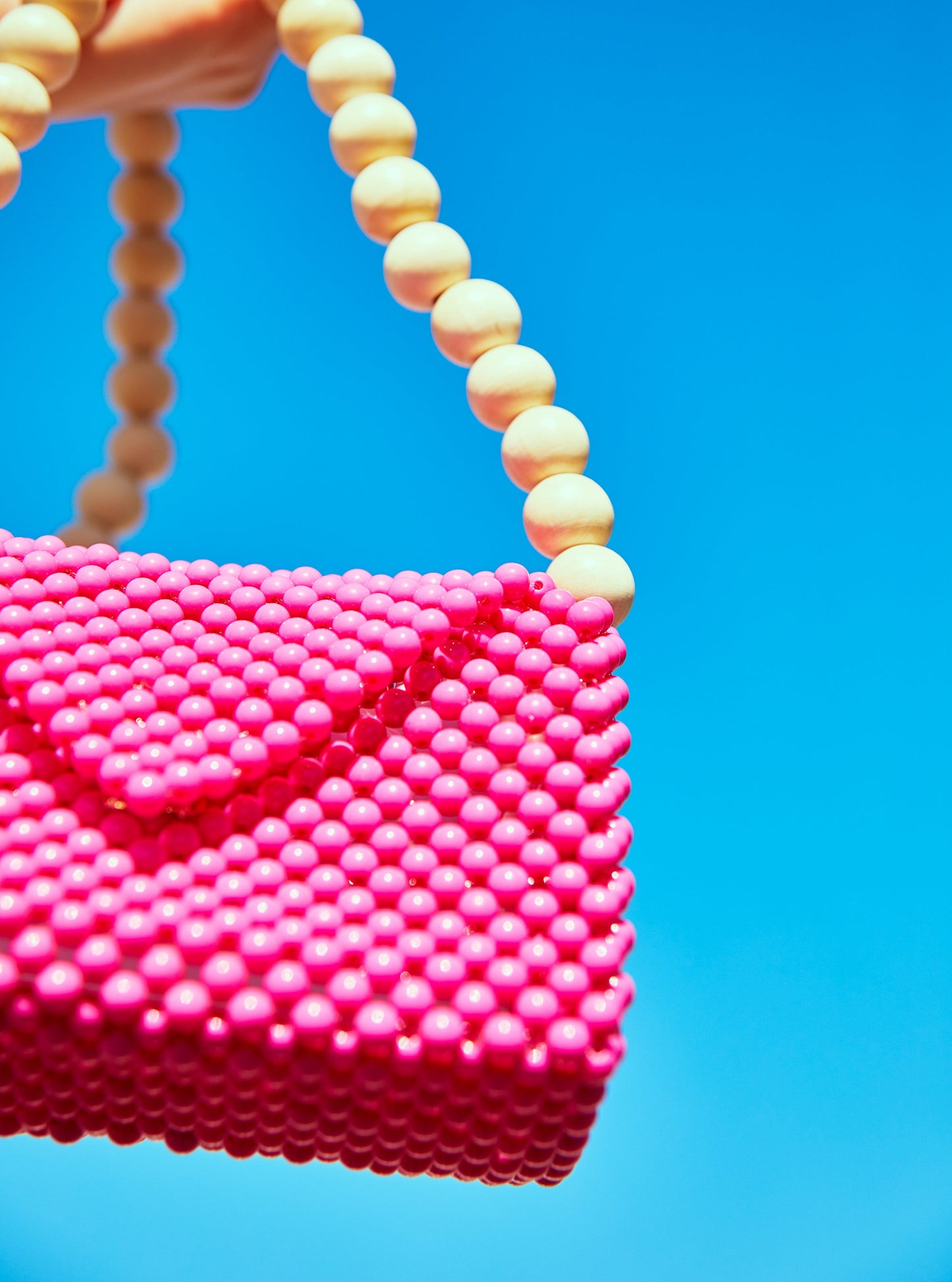 wood ball shoulder bag(vivid pink)