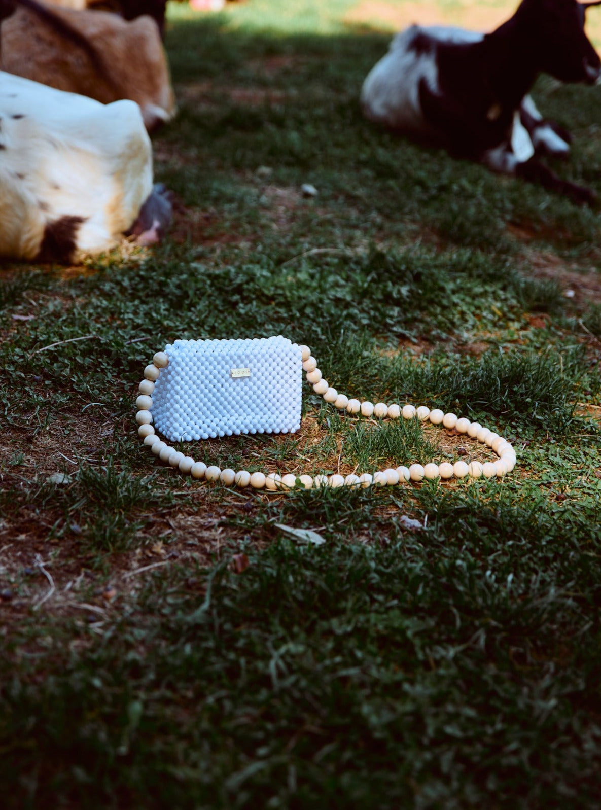 wood ball shoulder bag(white)