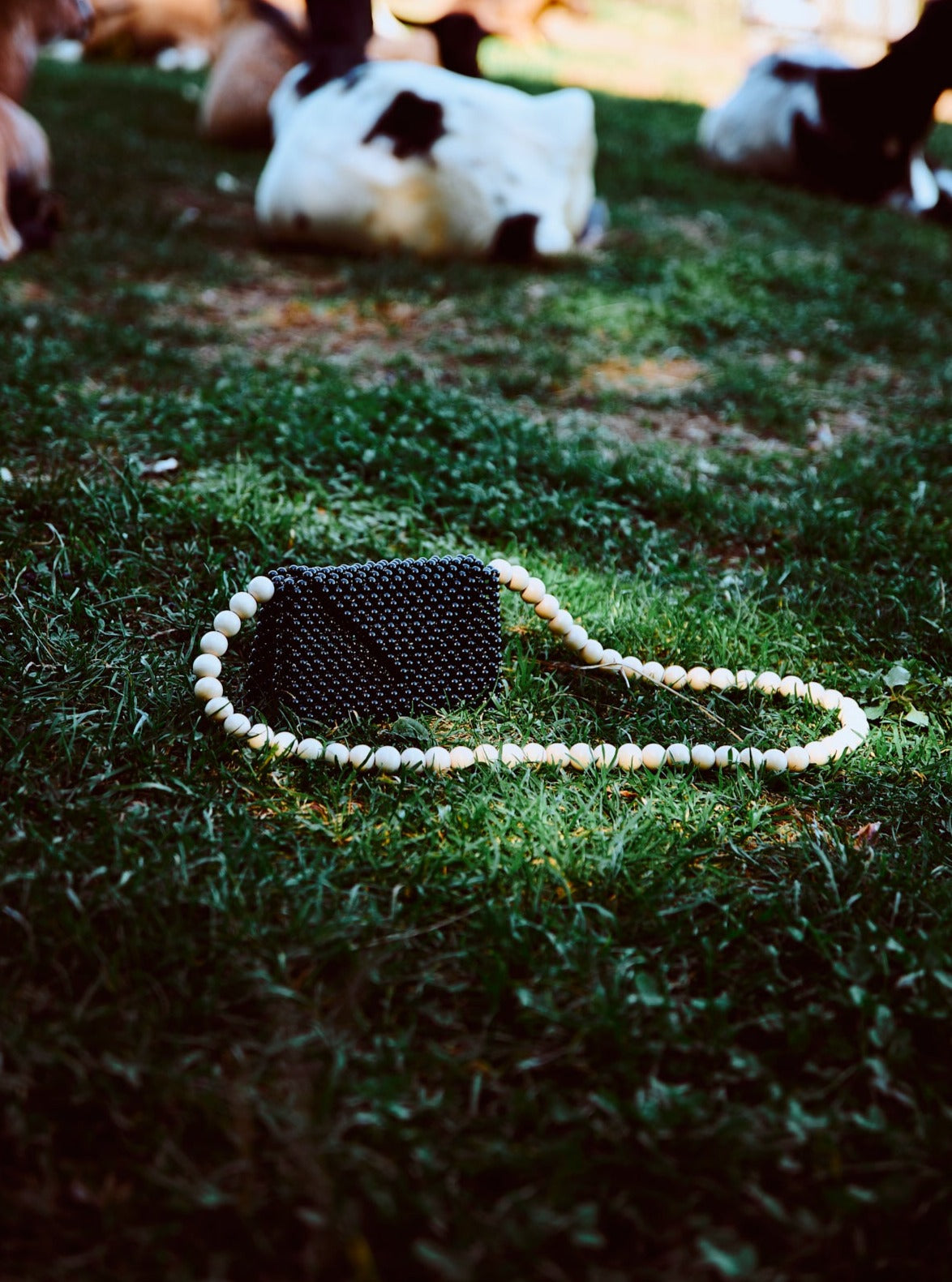 wood ball shoulder bag(black)