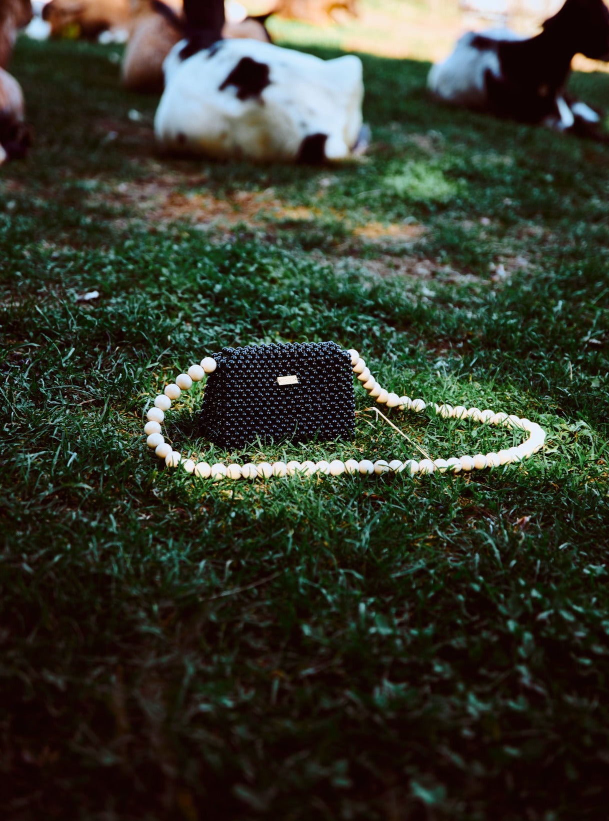 wood ball shoulder bag(black)