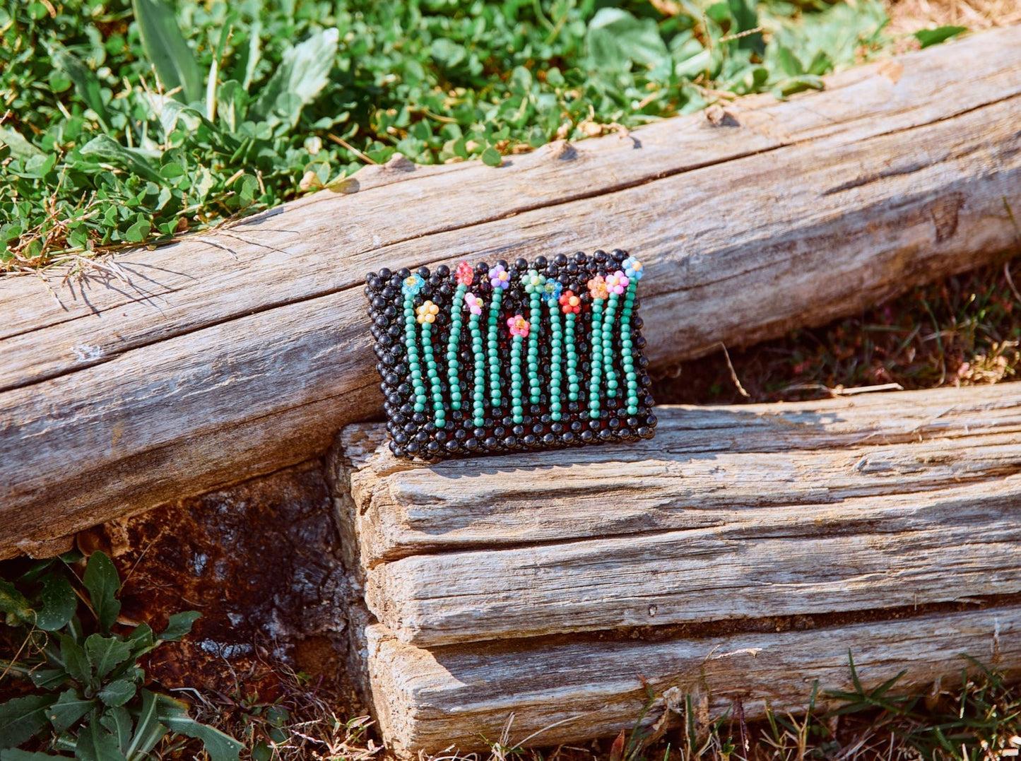 flower card case(black)