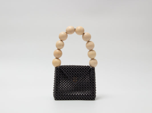 wood ball hand bag(black)