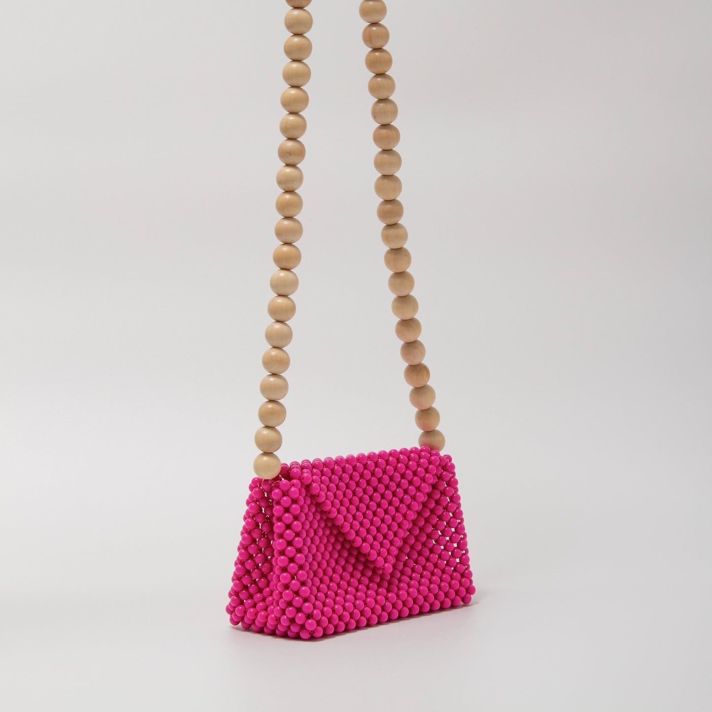 wood ball shoulder bag(vivid pink)