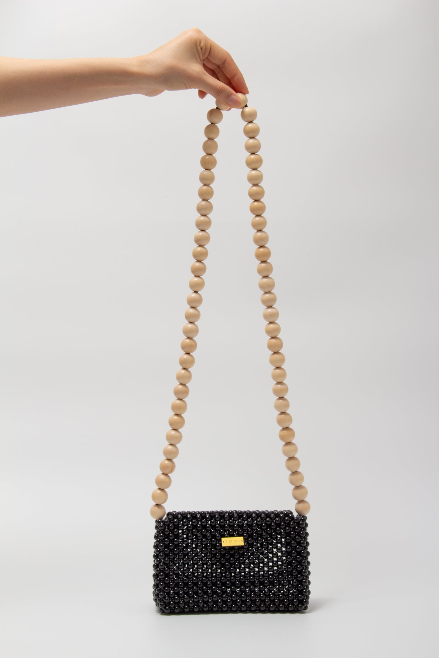 wood ball shoulder bag(black)