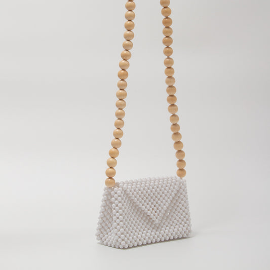 wood ball shoulder bag(white)