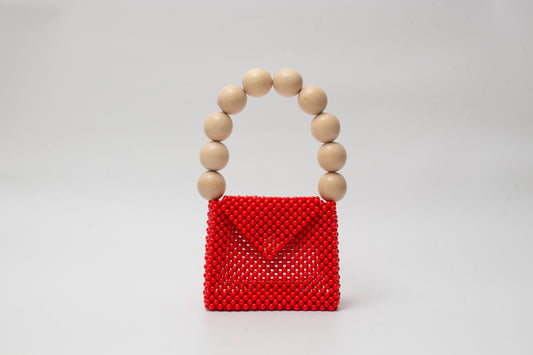 wood ball hand bag(red)