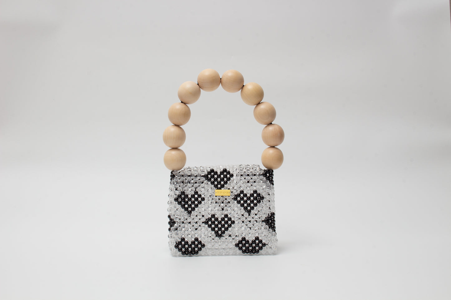 wood ball hand bag(heart black)