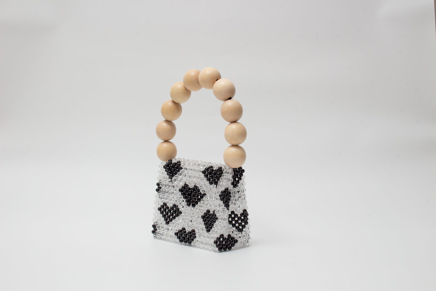 wood ball hand bag(heart black)