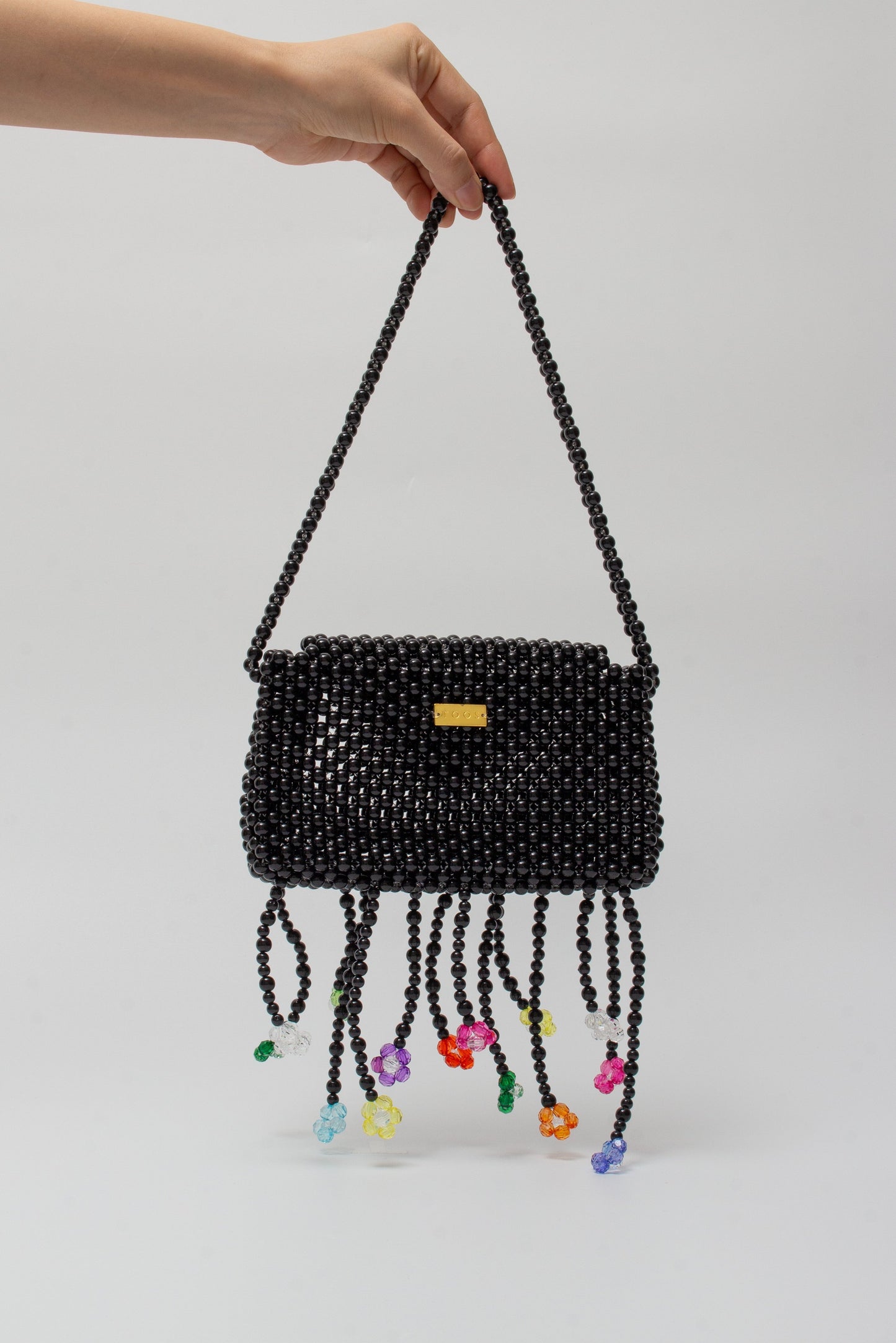 flower hand bag(black)