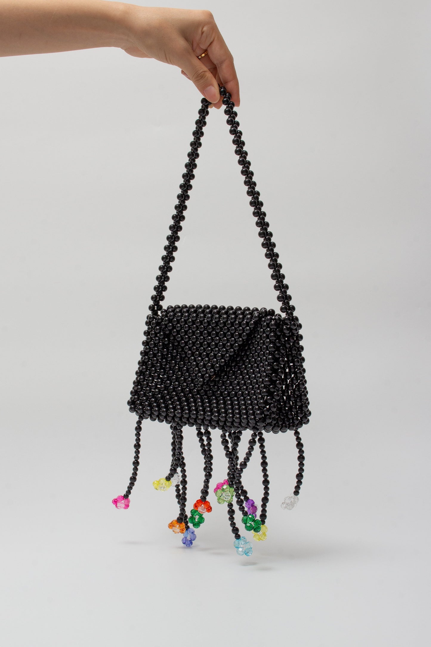 flower hand bag(black)
