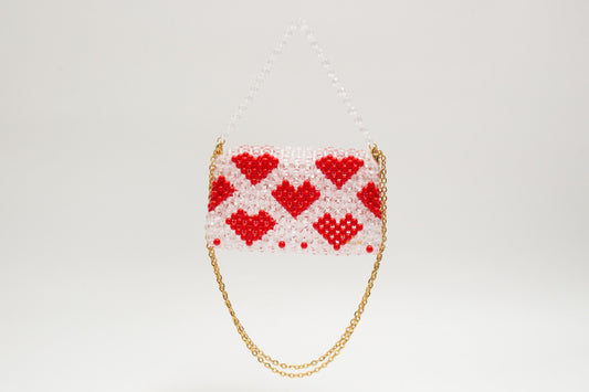 three way chain bag big(heart red)