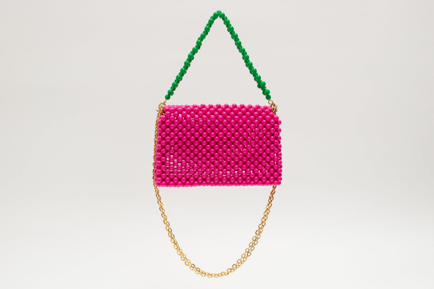 three way chain bag big(vivid pink)