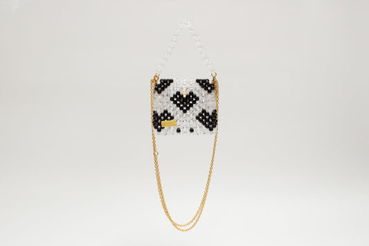 three way chain bag mini(heart black)