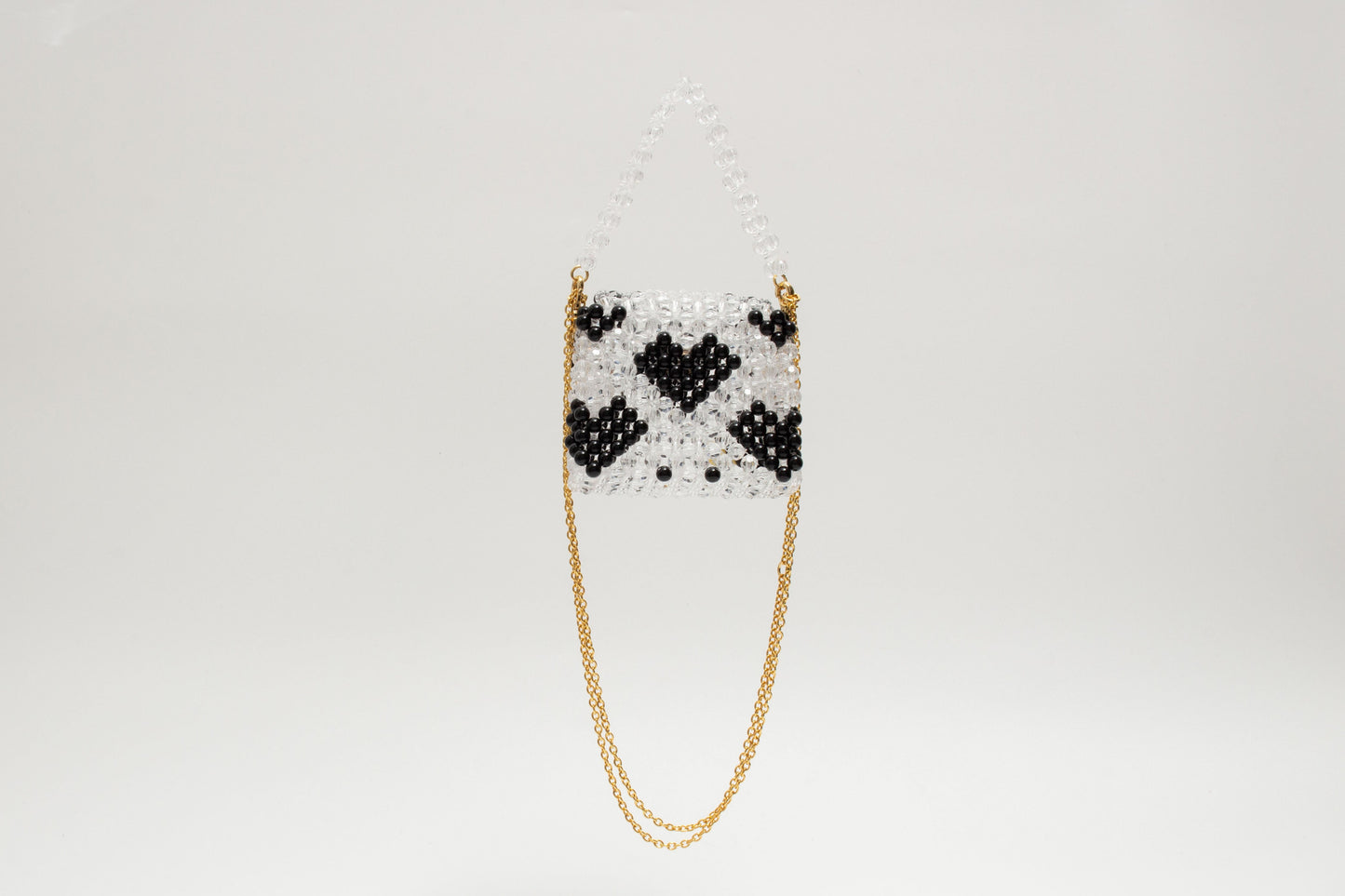 three way chain bag mini(heart black)