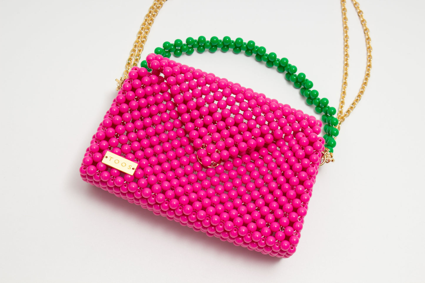 three way chain bag big(vivid pink)