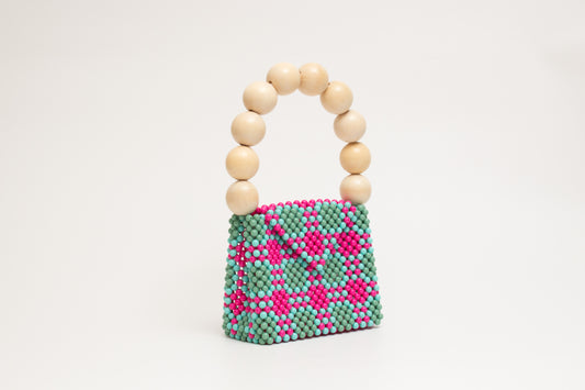 【2/25 20:00-販売】wood ball hand bag(pink green blue)