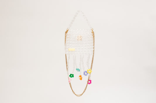 three way chain bag mini(flower clear)