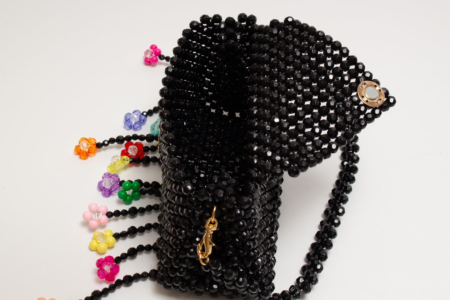 flower hand bag(black)