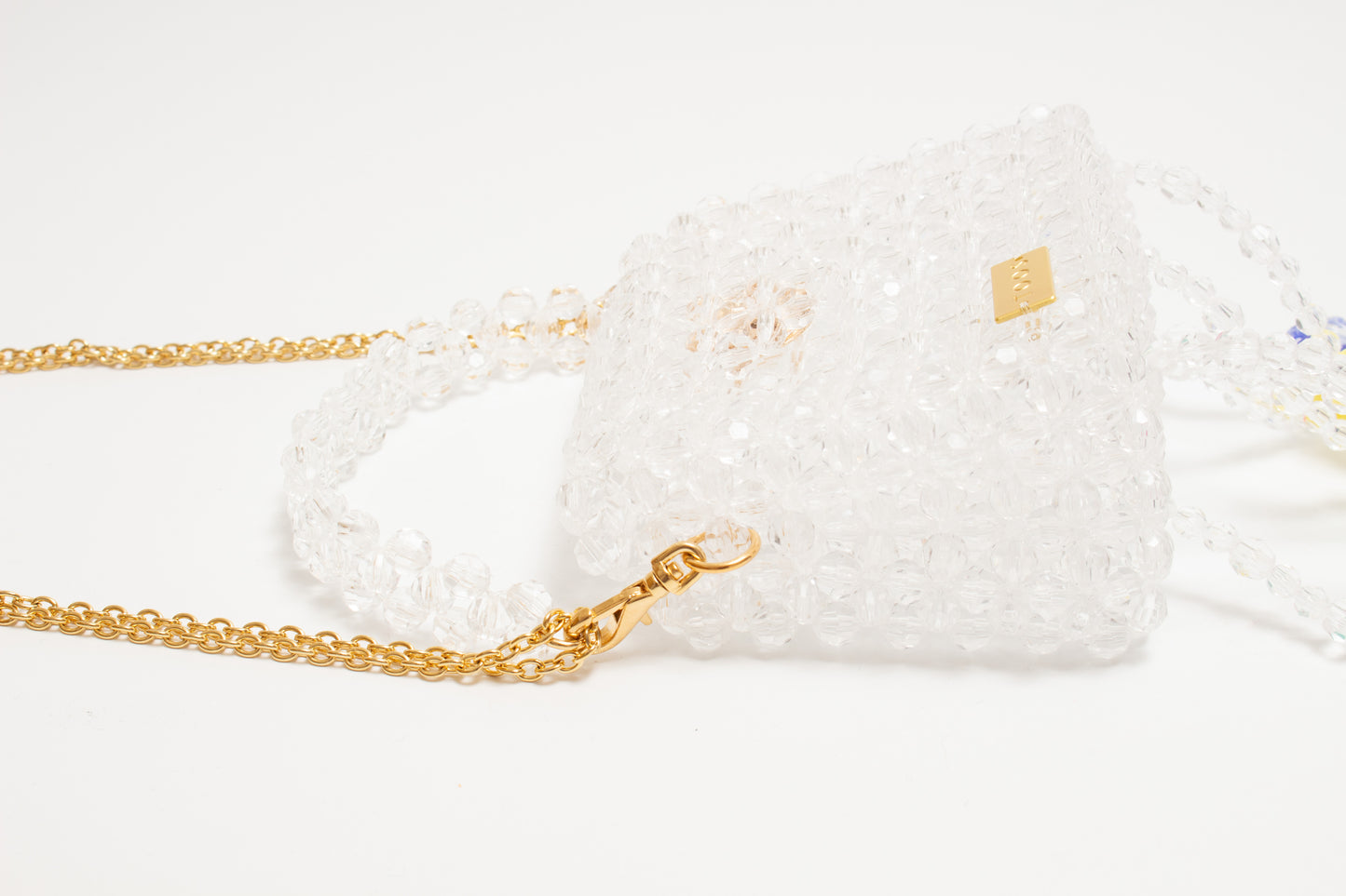 three way chain bag mini(flower clear)