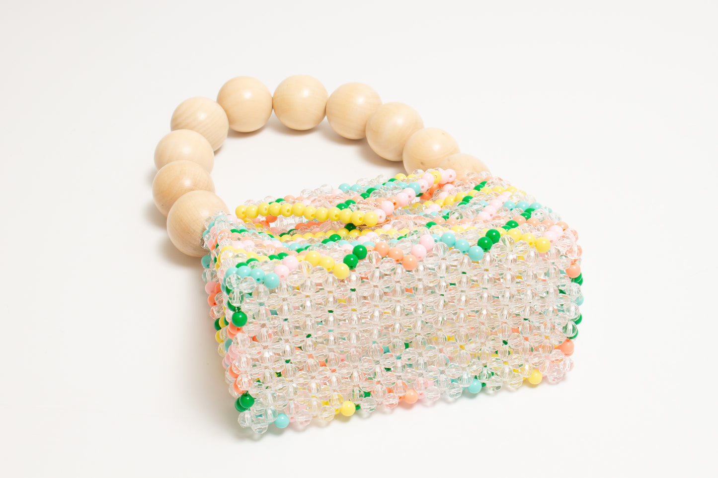 wood ball hand bag(clear checked)