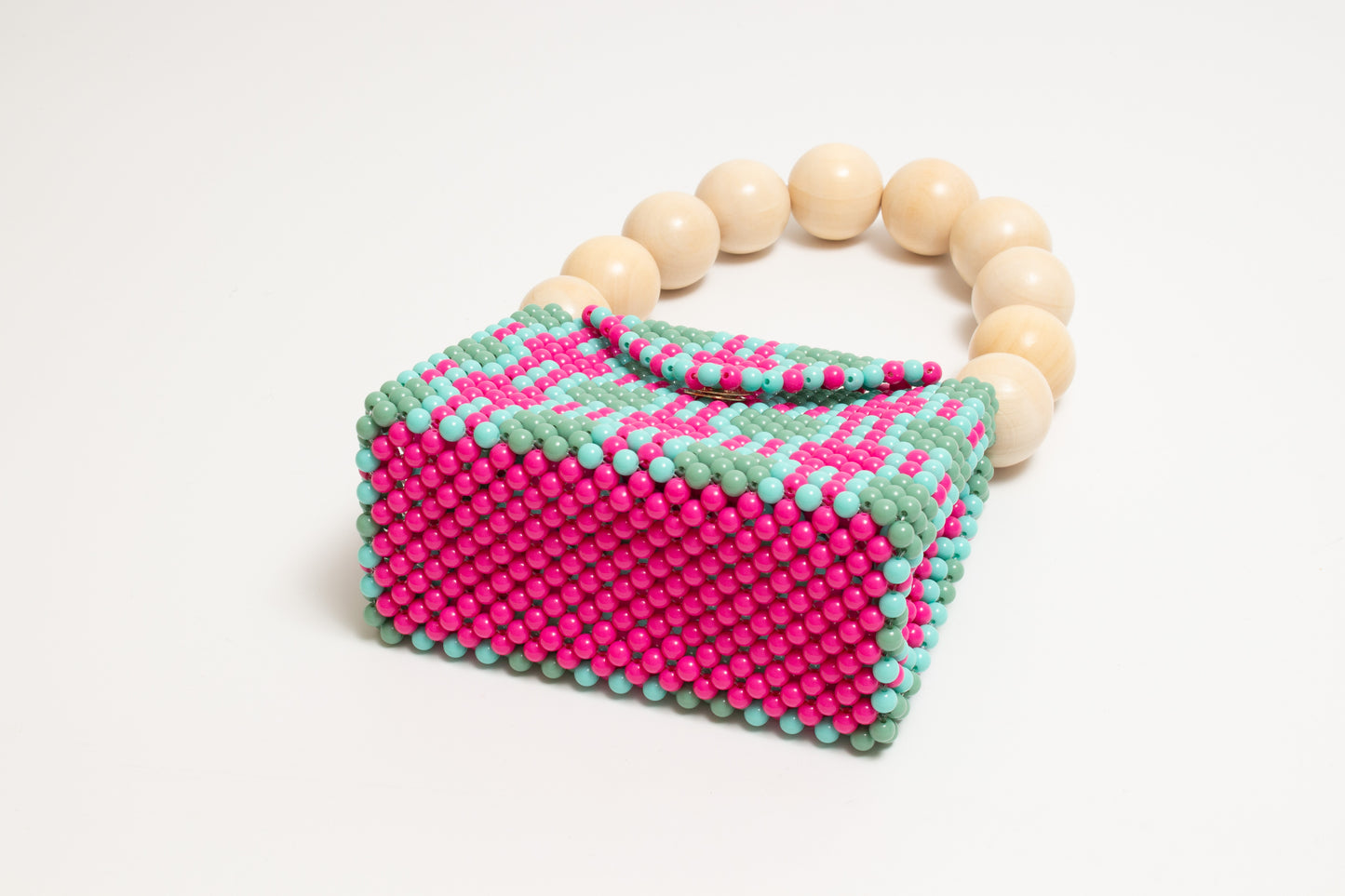 【2/25 20:00-販売】wood ball hand bag(pink green blue)