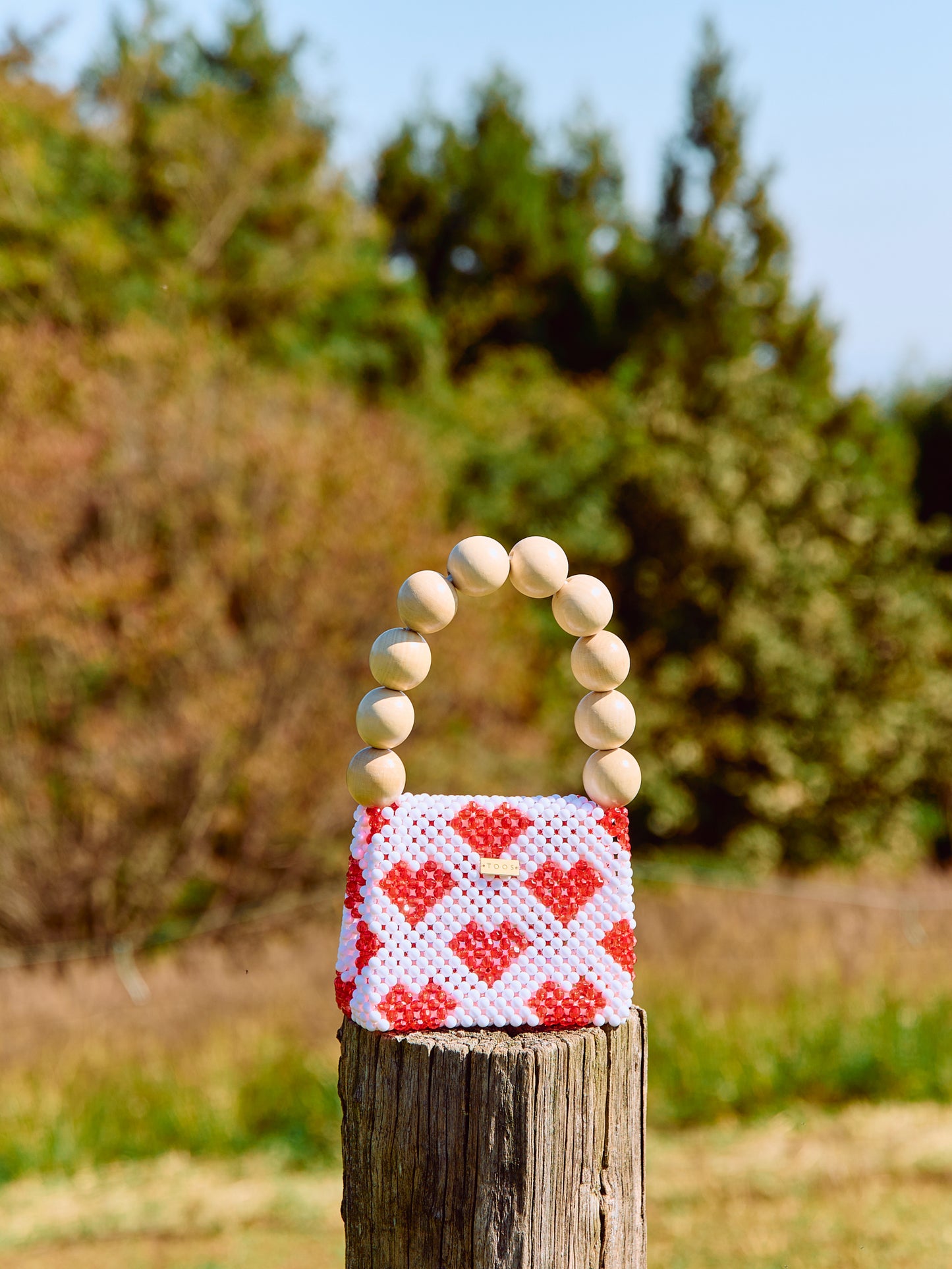 wood ball hand bag（heart）