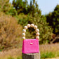 wood ball hand bag（vivid pink）