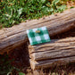 green checked card case