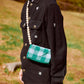 wood ball shoulder bag（green checked）