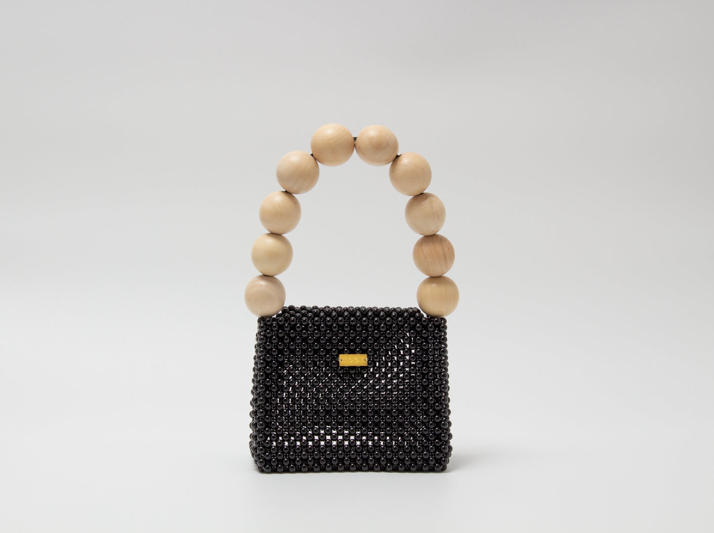 wood ball hand bag（black）