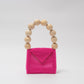 wood ball hand bag（vivid pink）