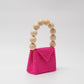 wood ball hand bag（vivid pink）