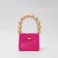 wood ball hand bag（vivid pink）