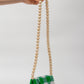 wood ball shoulder bag（green checked）