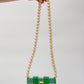 wood ball shoulder bag（green checked）