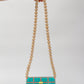 wood ball shoulder bag（light blue checked）