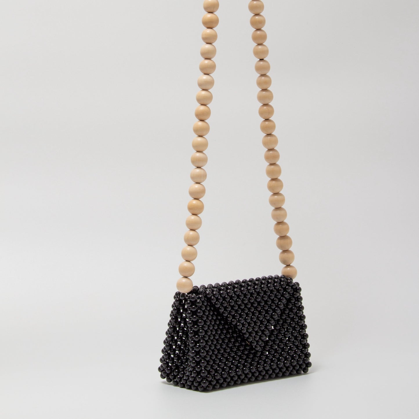 wood ball shoulder bag（black）