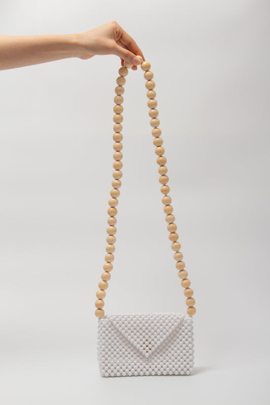 wood ball shoulder bag（white）