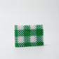 green checked card case