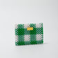 green checked card case