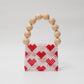 wood ball hand bag（heart）