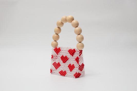 wood ball hand bag（heart）