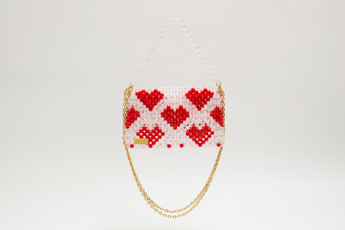 three way chain bag big（heart red）