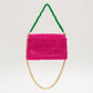three way chain bag big（vivid pink）