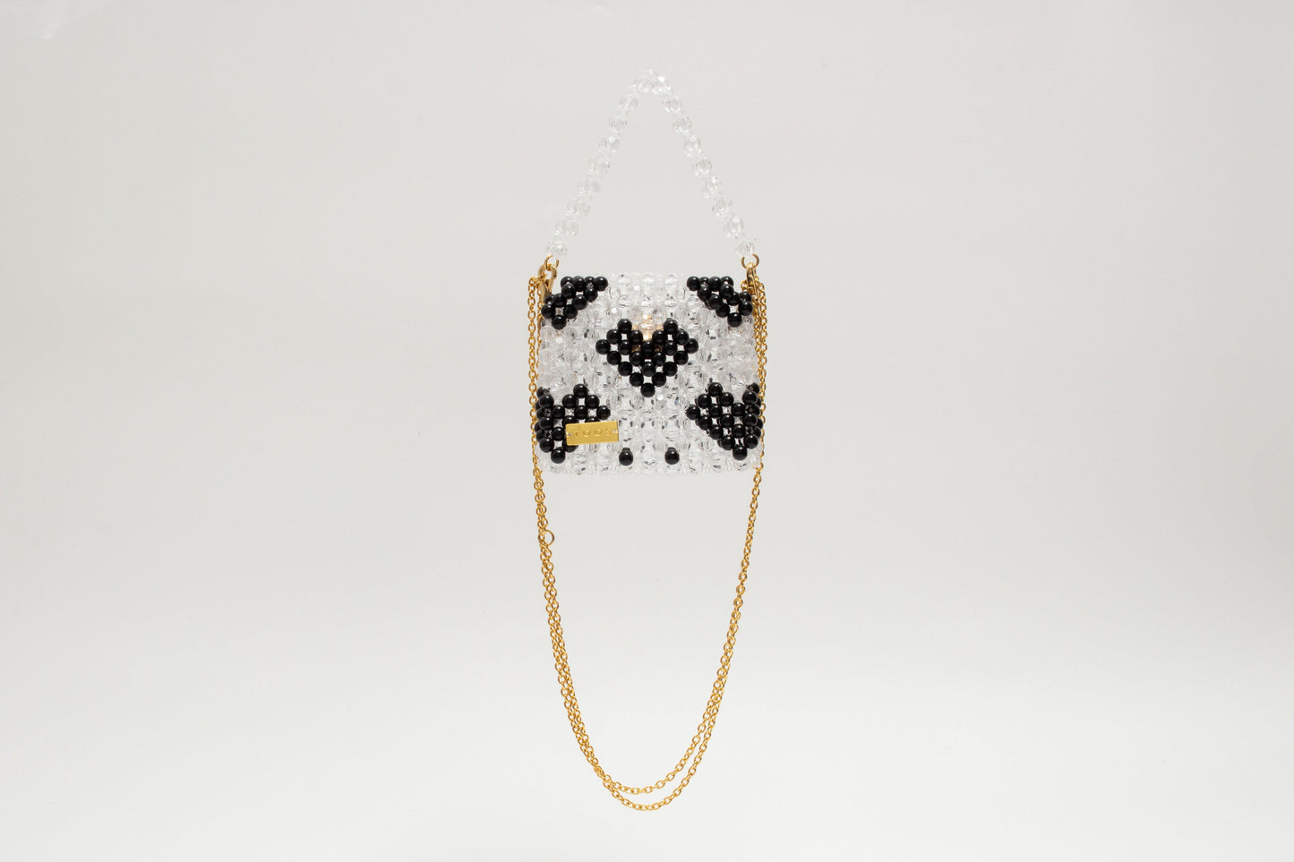 three way chain bag mini（heart black）