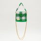 three way chain bag mini（green checked）