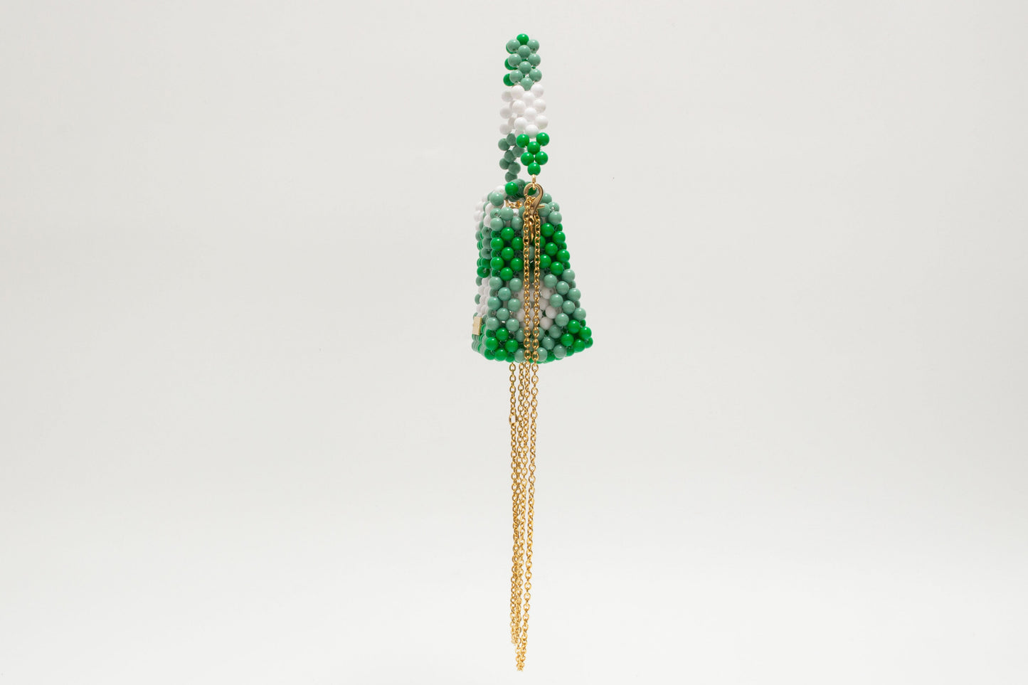 three way chain bag mini（green checked）