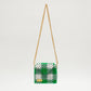 three way chain bag mini（green checked）