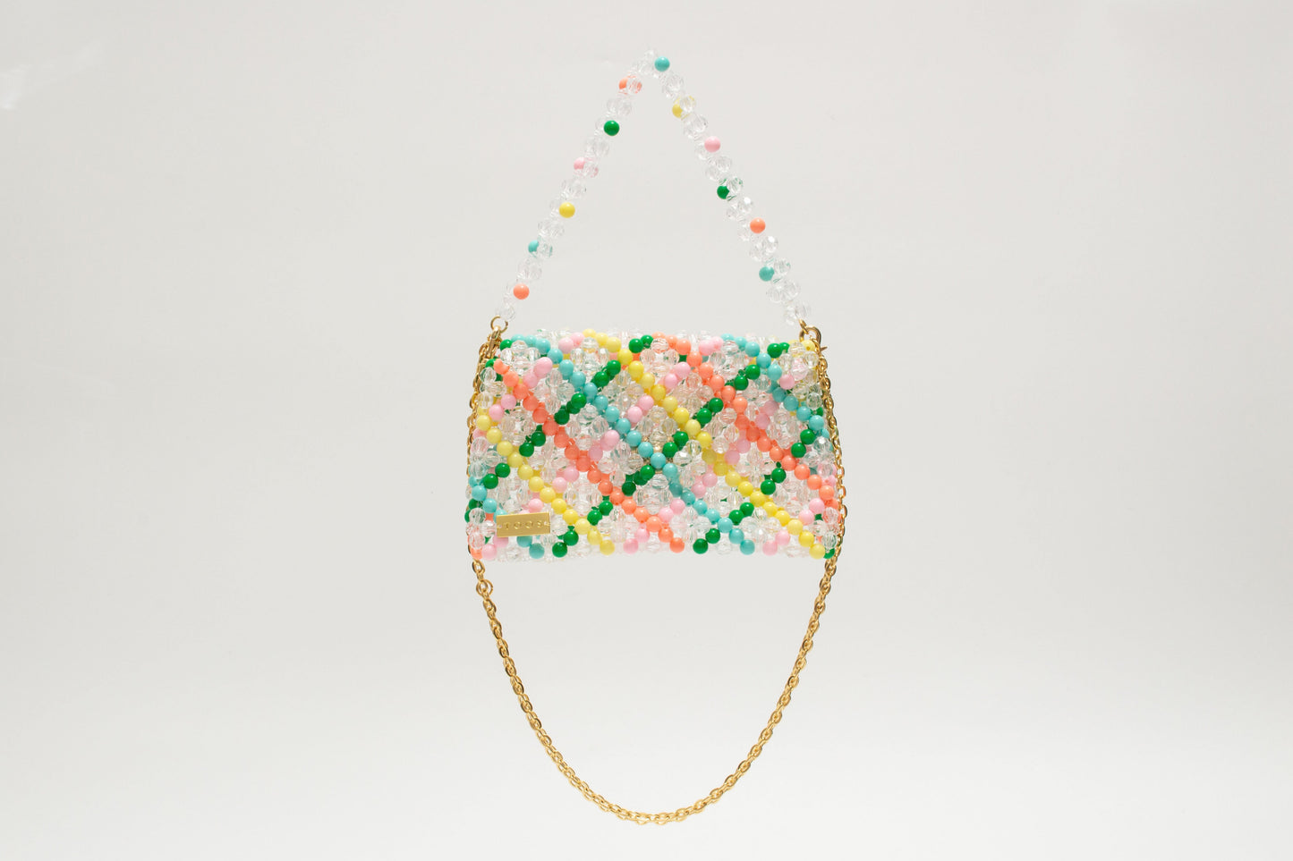 three way chain bag big（clear checked）