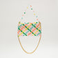 three way chain bag big（clear checked）